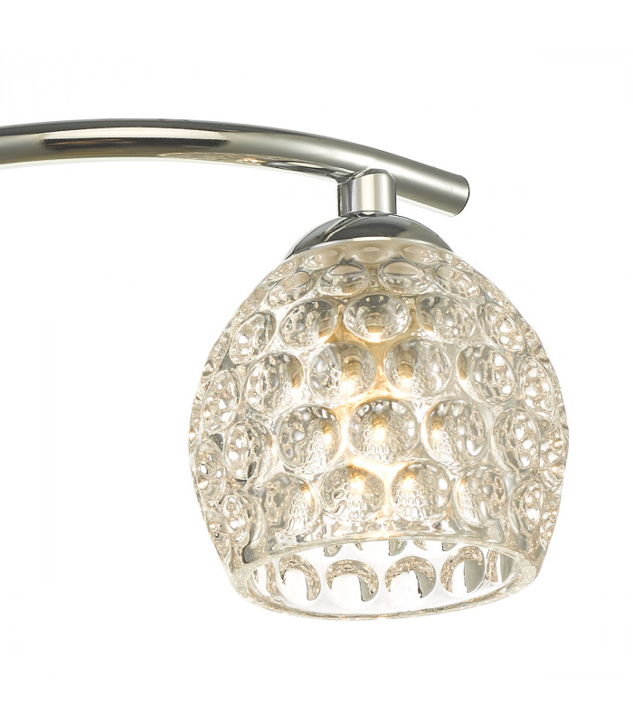 Semi Flush Ceiling Light Light Polished Chrome With Dimpled Glass, 3x G9