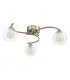 Semi Flush Ceiling Light Light Antique Brass With Clear, Opal Glass, 3x G9