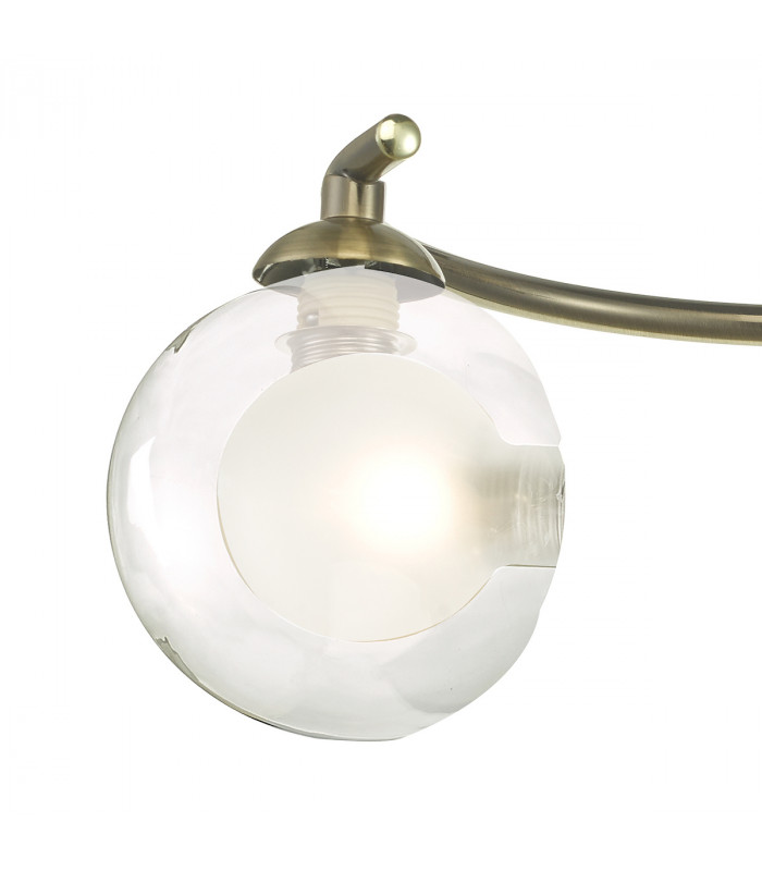 Semi Flush Ceiling Light Light Antique Brass With Clear, Opal Glass, 3x G9