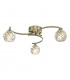 Semi Flush Ceiling Light Light Antique Brass With Twisted Open Glass, 3x G9