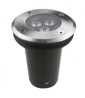LED 3 Light Recessed Outdoor Ground Light Stainless Steel IP67 - 1
