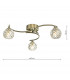 Semi Flush Ceiling Light Light Antique Brass With Twisted Open Glass, 3x G9