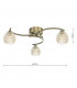 Semi Flush Ceiling Light Light Antique Brass With Dimpled Glass, 3x G9