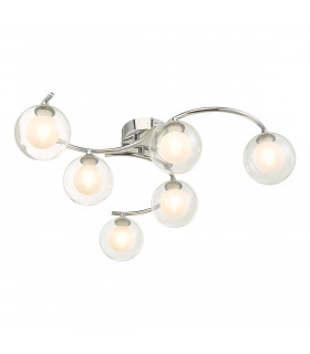 Semi Flush Ceiling Light Light Polished Chrome With Clear, Opal Glass, 6x G9