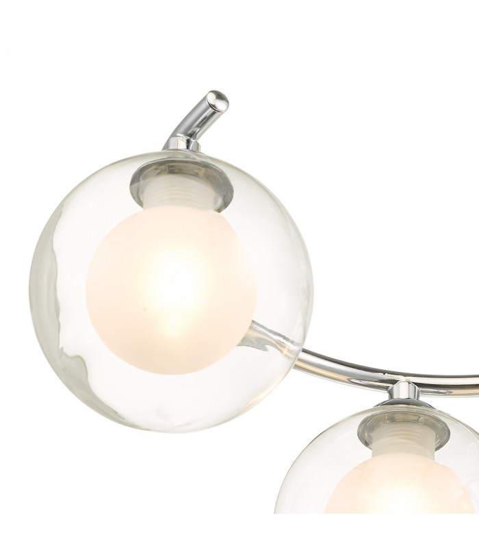 Semi Flush Ceiling Light Light Polished Chrome With Clear, Opal Glass, 6x G9