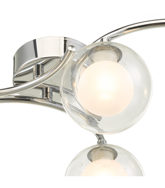 Semi Flush Ceiling Light Light Polished Chrome With Clear, Opal Glass, 6x G9