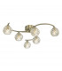 Semi Flush Ceiling Light Light Antique Brass With Twisted Open Glass, 6x G9