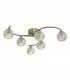 Semi Flush Ceiling Light Light Antique Brass With Twisted Open Glass, 6x G9