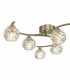 Semi Flush Ceiling Light Light Antique Brass With Twisted Open Glass, 6x G9