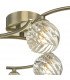 Semi Flush Ceiling Light Light Antique Brass With Twisted Open Glass, 6x G9