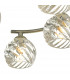 Semi Flush Ceiling Light Light Antique Brass With Twisted Open Glass, 6x G9