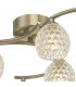 Semi Flush Ceiling Light Light Antique Brass With Dimpled Glass, 6x G9