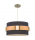 Cylindrical Easy Fit Pendant Navy Blue Shade with Copper Band