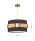 Cylindrical Easy Fit Pendant Navy Blue Shade with Copper Band