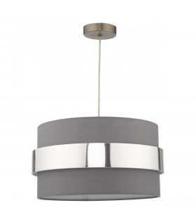 Cylindrical Easy Fit Grey Shade with Chrome Band