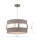 Cylindrical Easy Fit Grey Shade with Chrome Band