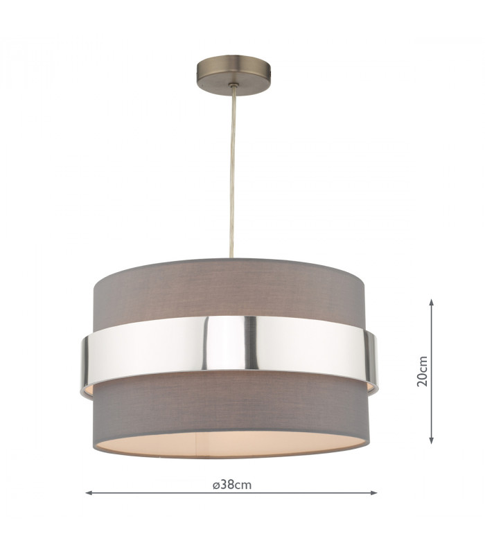 Cylindrical Easy Fit Grey Shade with Chrome Band