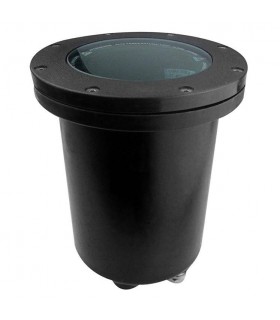 1 Light Round Recessed Outdoor Ground Light Black IP67, E27 - 1