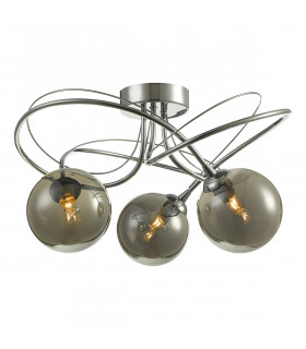 Semi Flush Ceiling Light Light Polished Chrome With Smoked Glass, 3x G9