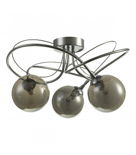 Semi Flush Ceiling Light Light Polished Chrome With Smoked Glass, 3x G9