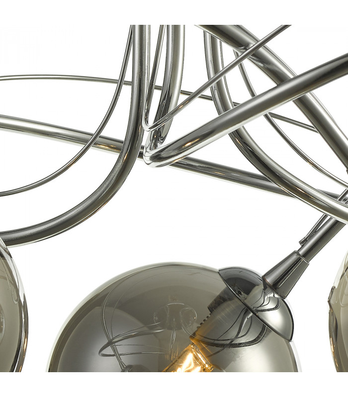 Semi Flush Ceiling Light Light Polished Chrome With Smoked Glass, 3x G9