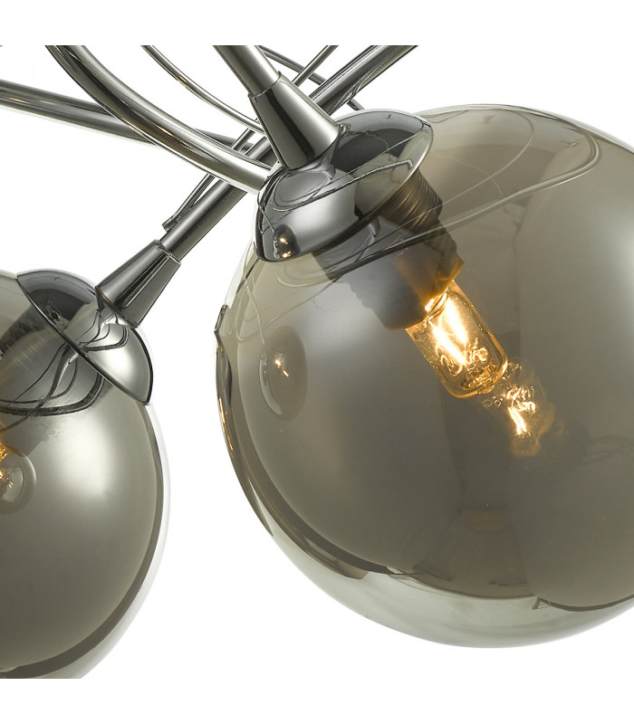 Semi Flush Ceiling Light Light Polished Chrome With Smoked Glass, 3x G9