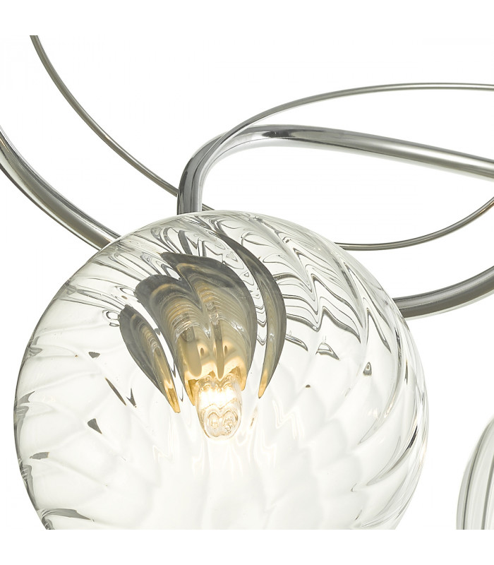 Semi Flush Ceiling Light Light Polished Chrome With Twisted Closed Glass, 3x G9
