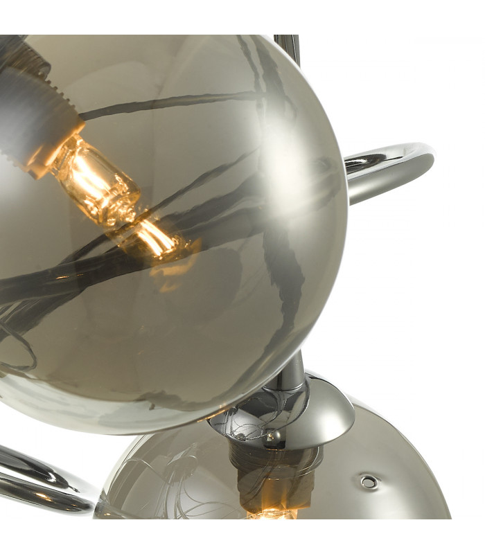 Semi Flush Ceiling Light Light Polished Chrome With Smoked Glass, 5x G9