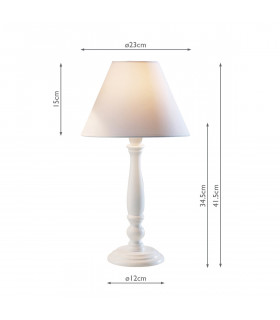 Table Lamp 10 inch White complete with 9 inch Round Tapered Shade