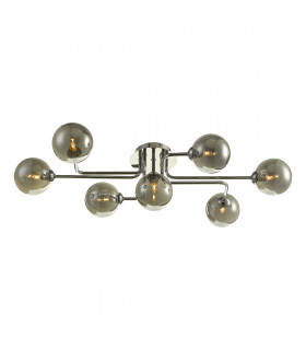 Semi Flush Ceiling Light Light Polished Chrome With Smoked Glass, 7x G9