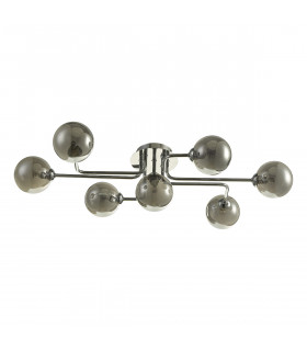 Semi Flush Ceiling Light Light Polished Chrome With Smoked Glass, 7x G9