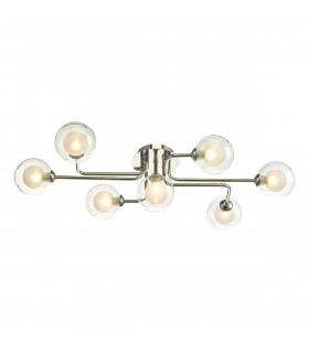 Semi Flush Ceiling Light Light Polished Chrome With Clear, Opal Glass, 7x G9