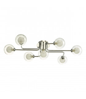 Semi Flush Ceiling Light Light Polished Chrome With Clear, Opal Glass, 7x G9