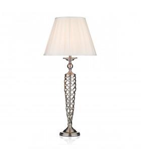 Table Lamp complete with Round Tapered Shade Satin Chrome