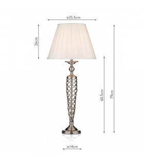 Table Lamp complete with Round Tapered Shade Satin Chrome