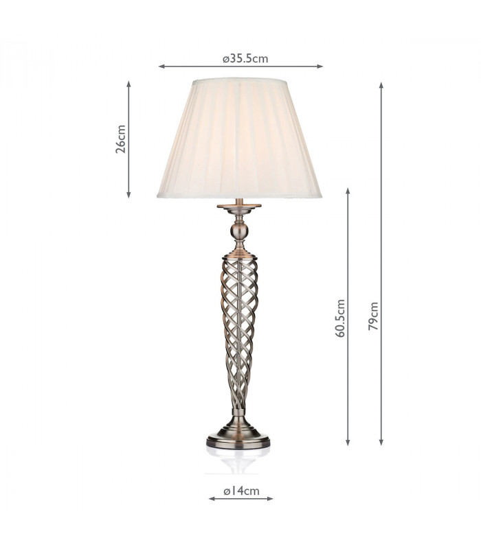 Table Lamp complete with Round Tapered Shade Satin Chrome