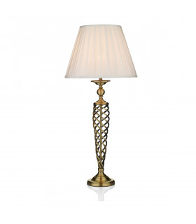 Table Lamp complete with Round Tapered Shade Antique Brass