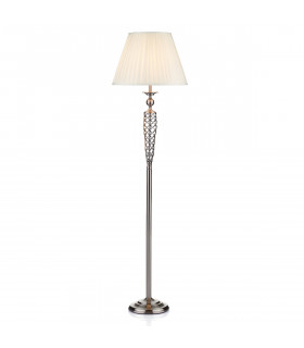 Floor Lamp complete with Round Tapered Shade Satin Chrome