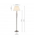 Floor Lamp complete with Round Tapered Shade Satin Chrome