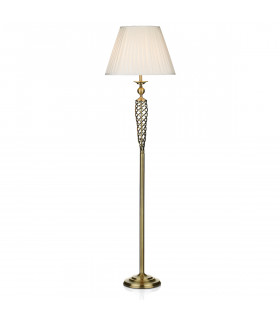 Floor Lamp complete with Round Tapered Shade Antique Brass