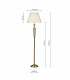 Floor Lamp complete with Round Tapered Shade Antique Brass