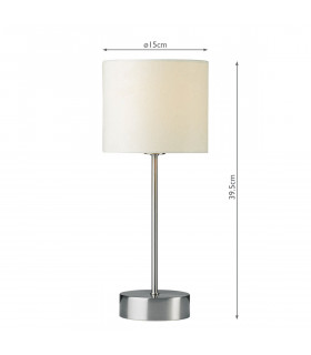 Touch Table Lamp complete with Plain Cream SUZ33 Round Drum Shade