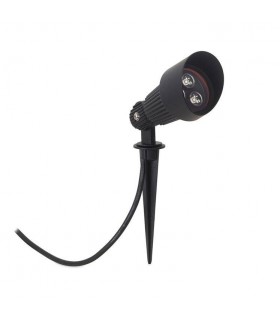 LED 3 Light Outdoor Spotlight Black IP65 - 1