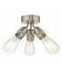 Flush Ceiling Light Satin Nickel, 3x E27