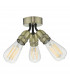 Flush Ceiling Light Antique Brass, 3x E27