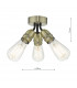 Flush Ceiling Light Antique Brass, 3x E27