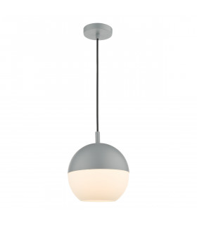 Dome Single Pendant Light Grey Opal Glass, 1x E27