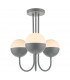 Semi Flush Ceiling Light Light Grey Opal Glass, 3x E14