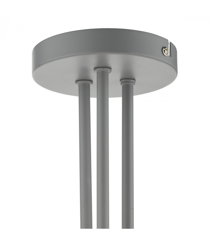 Semi Flush Ceiling Light Light Grey Opal Glass, 3x E14