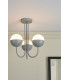 Semi Flush Ceiling Light Light Grey Opal Glass, 3x E14